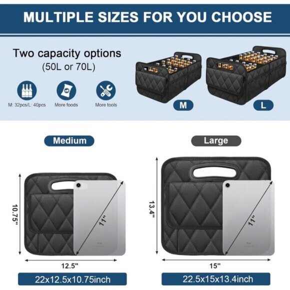 🆕Men Black Car Organizers and Storage with 6 Pocket Car Accessoriesizer Trunk - Picture 5 of 11